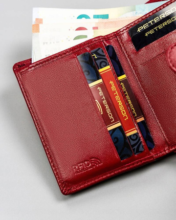 Damen Geldbörse mit Druckknopf und Reißverschluss – Peterson