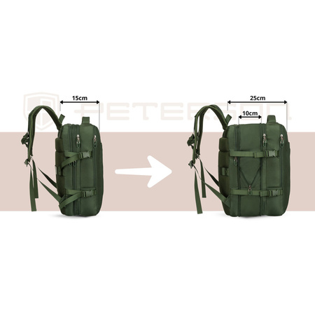 Grüner Reise-Rucksack mit Laptopfach und USB-Anschluss – Peterson