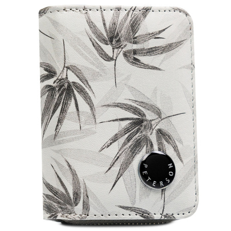 Kleine, weiße Damen Geldbörse aus Kunst- und Echtleder – Peterson