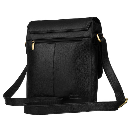 City Herren Umhängetasche aus echtem Leder in Schwarz – Peterson
