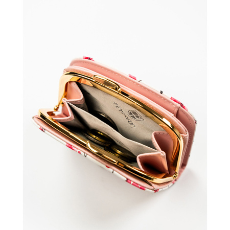 Moderne kleine Damen Geldbörse aus Öko-Leder mit Blumenmuster – Peterson