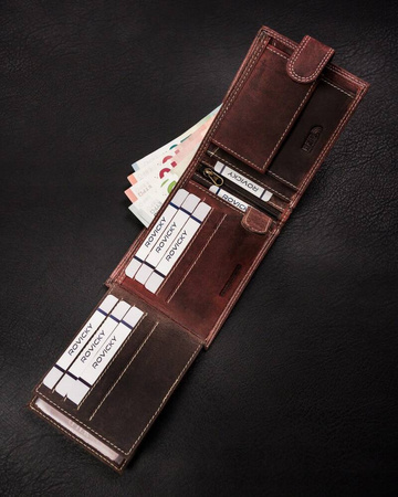 Große Herren Geldbörse aus echtem Leder mit Druckknopf – Always Wild