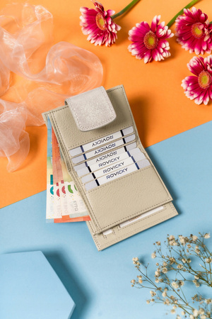 Kleine Damen Geldbörse aus Leder mit Bügel- und Druckknopf – Lorenti