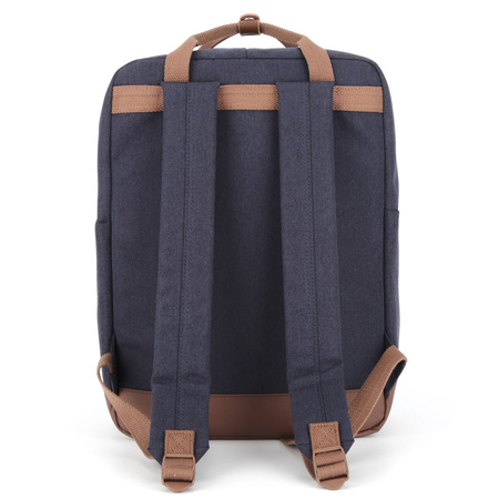 Großer City Rucksack in Marinebraun mit Laptopfach – Himawari