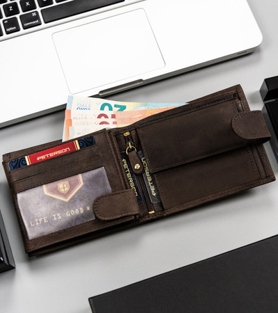 Geschenkset: Herren Geldbörse aus Leder und Schlüsselanhänger – Peterson