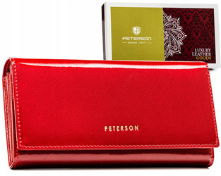 Große Damen Geldbörse aus Leder mit Druckknopf – Peterson