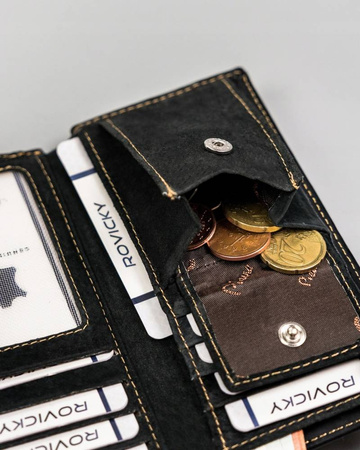 Klassische Damen Geldbörse aus Echtleder mit Bügel- und Druckverschluss – Pierre Cardin