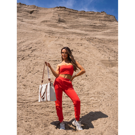 Modische Damen Shopper Tasche in Braun-Beige mit verstellbarem Gurt – Peterson