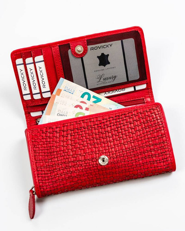 Große Damen Geldbörse aus Echtleder – Rovicky
