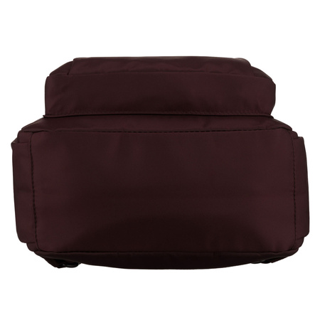 Bordeauxfarbener Damen-Rucksack aus Polyester, an verstellbaren Trägern hängend – Peterson