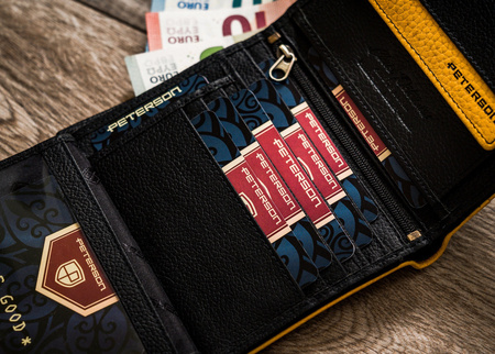 Herren Geldbörse aus Echtleder mit Kontrastnähten – Peterson