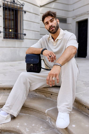 Herren Schultertasche aus Leder – Peterson