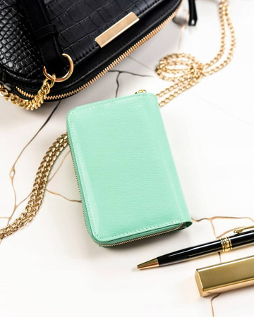 Vertikale Damen Geldbörse aus Leder mit Druckknopfverschluss – Lorenti