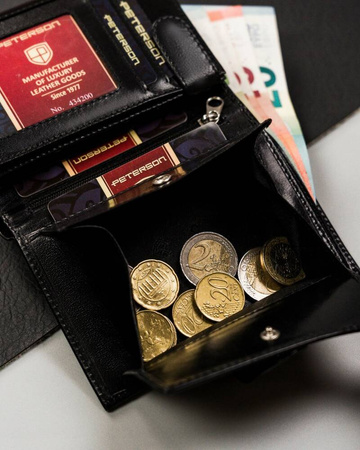 Große Herren Geldbörse mit Druckknopf aus Leder – Peterson