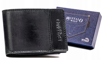 Kleine Herren Geldbörse aus Leder ohne Verschluss – Buffalo Wild