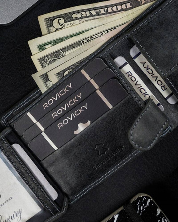 Herren Geldbörse aus Leder mit Druckknopf – Always Wild