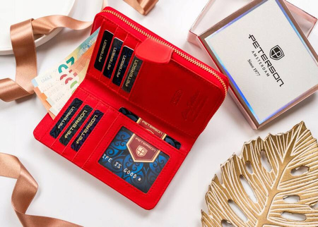 Große vertikale Damen Geldbörse aus Öko-Leder – Peterson