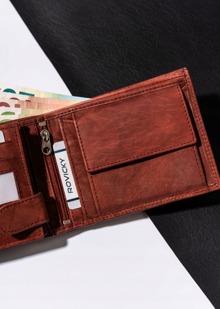 Große Herren Geldbörse aus Leder, Querformat – Always Wild