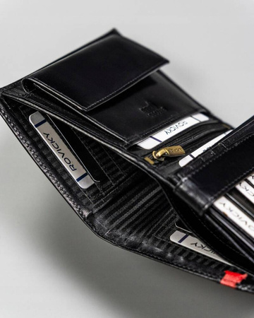 Große Herren Geldbörse aus Leder mit RFID-System – Rovicky