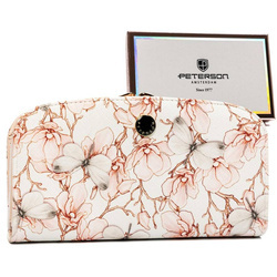 Große Damen Geldbörse aus Öko-Leder mit Blumenmuster – Peterson