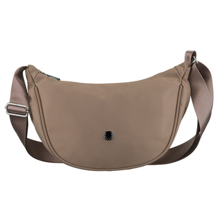 Dunkelbeige Damen-Umhängetasche aus Polyester, ein Hauptfach mit Außenfach – Peterson