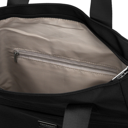 Schwarze, geräumige Damen-Shopper-Tasche mit Henkeln und abnehmbarem Gürtel – Peterson