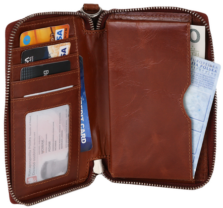 Etui-Geldbörse für Karten aus Echtleder