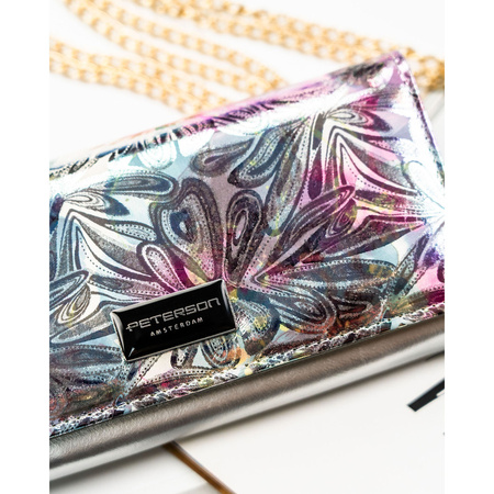 Mehrfarbige Damen Geldbörse mit RFID-Schutz und Druckknopf – Peterson