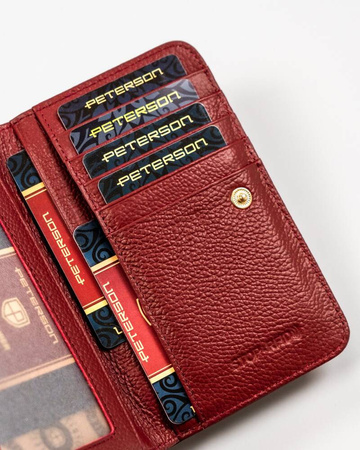 Rote Damen Geldbörse aus Leder mit RFID – als Geschenk – Peterson