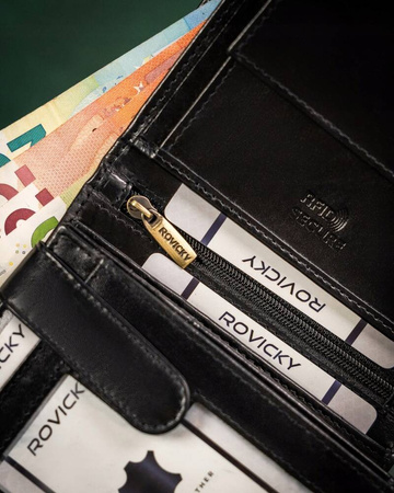 Große Herren Geldbörse aus Leder mit RFID-Schutz – Rovicky