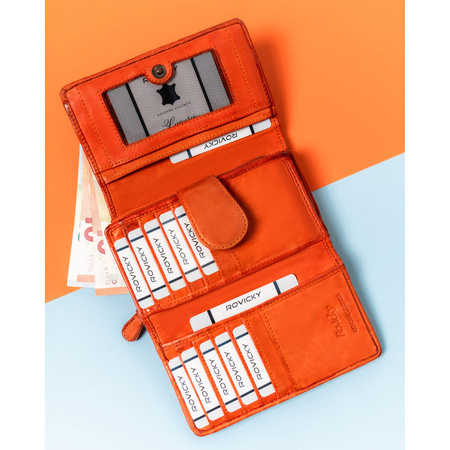 Leder Damen Geldbörse mit Struktur und Kartenfächern – Rovicky