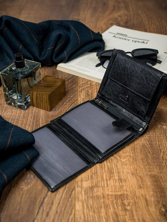 Herren Geldbörse aus Leder in Großformat mit Glattleder-Finish – Rovicky