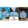Hellblaue Sport-Reisetasche aus Polyester mit Schultergurt und Koffergurt – Peterson