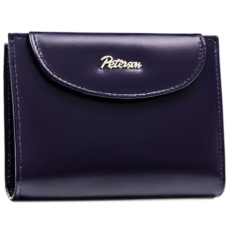 Kleine Damen-Geldbörse aus Leder in violetter Farbe - Peterson