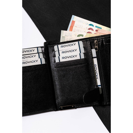 Herren Geldbörse aus Leder im klassischen Stil mit RFID – Cavaldi