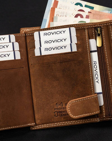 Große, hochformatige Herren-Geldbörse aus Naturleder – Always Wild