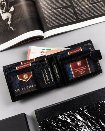 Große Herren Geldbörse aus echtem Leder mit RFID-Schutz – Peterson