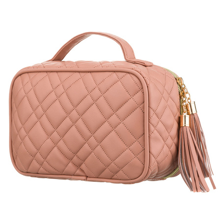 Einräumige, rosa Kosmetiktasche aus Synthetikstoff mit praktischem Griff – Peterson