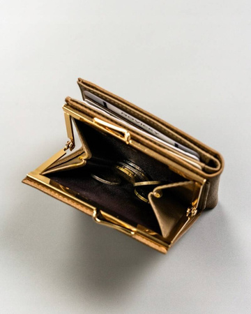 Kleine Damen Geldbörse aus Öko-Leder mit Druckknopf und Bügelverschluss – Milano Design