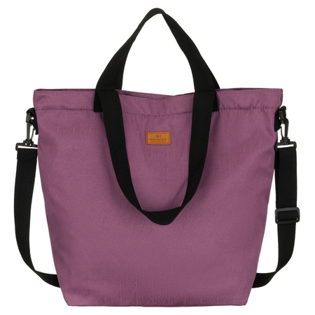 Damen-Shopper in violetter Farbe, einteilig und mit Reißverschluss geschlossen mit Außentasche - Rovicky