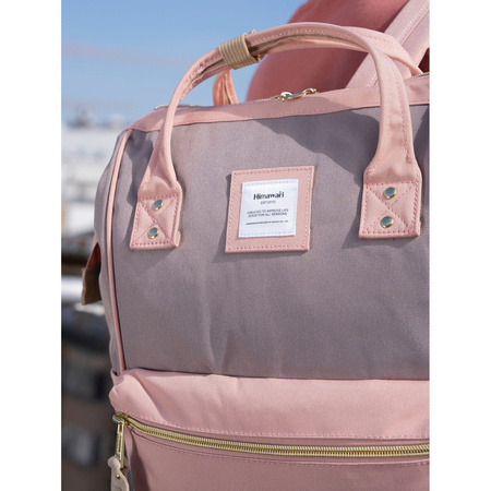 Rosa, stilvoller Laptop-Rucksack mit USB-Anschluss – Himawari