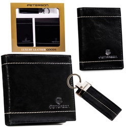 Geschenkset für Herren mit Geldbörse, Ausweishülle und Schlüsselanhänger – Peterson