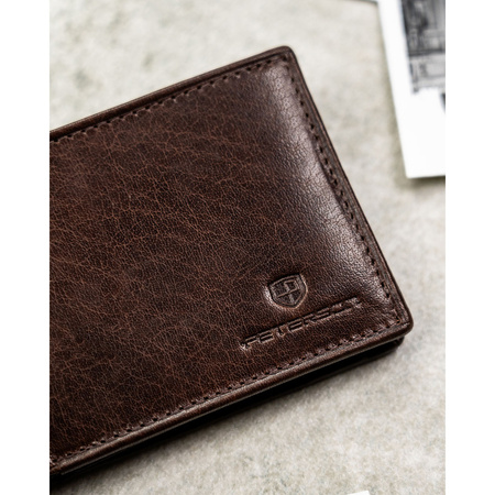 Braune Herren-Geldbörse aus Naturleder mit RFID-System ausgestattet – Peterson