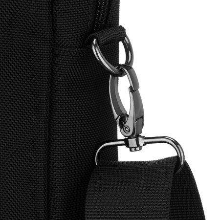 Kleine, praktische Umhängetasche aus Cordura in Schwarz mit Reißverschluss – Peterson