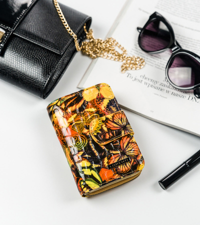 Damen-Geldbörse aus Leder mit Schmetterlingsmotiv – Lorenti