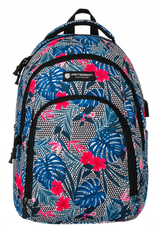 Bequemer Schulrucksack mit Muster und verstellbaren Trägern – Peterson