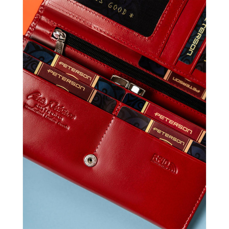 Rote Damen Geldbörse mit RFID-Kartenschutz – Peterson