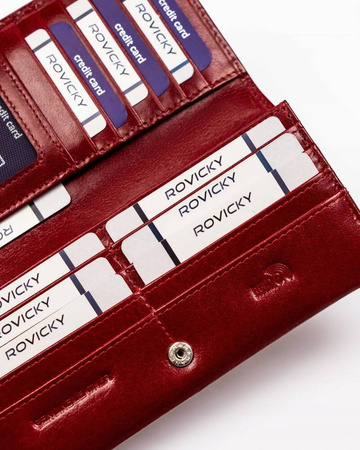 Große Damen Geldbörse aus Leder mit RFID-Schutz – Rovicky