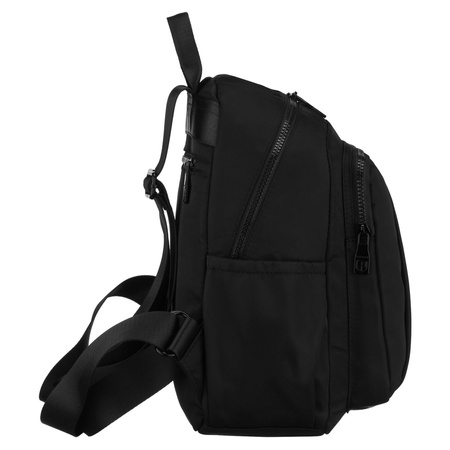 Praktischer, schwarzer Damen-Rucksack aus Polyester, einteilig – Peterson