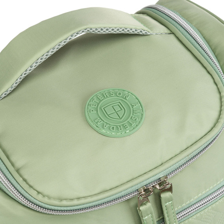 Grüne Reise-Kulturtasche aus Synthetikstoff mit Aufhängehaken – Peterson